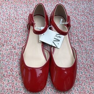 Zara Red Patent Leather Flats